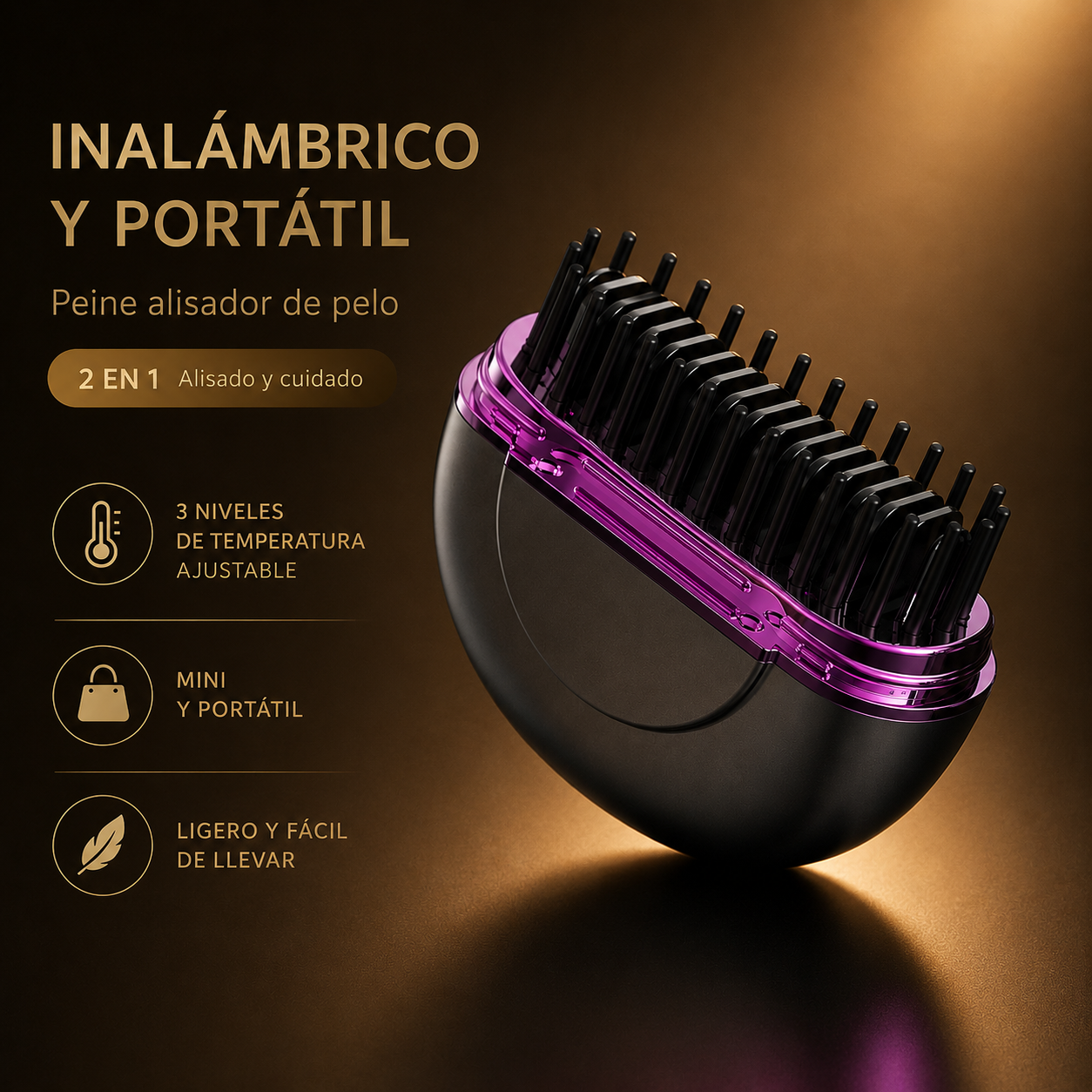 OUYRA | Plancha de Pelo Portátil Inalámbrica
